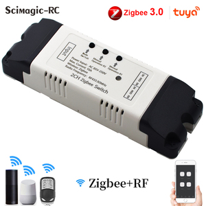 ZigBee 2CH AC 220V 230V Tuya Smart Relay Module telecomando interruttore della luce Voice Zigbee 3.0 Gateway Hub Bridge. - Product Image 2