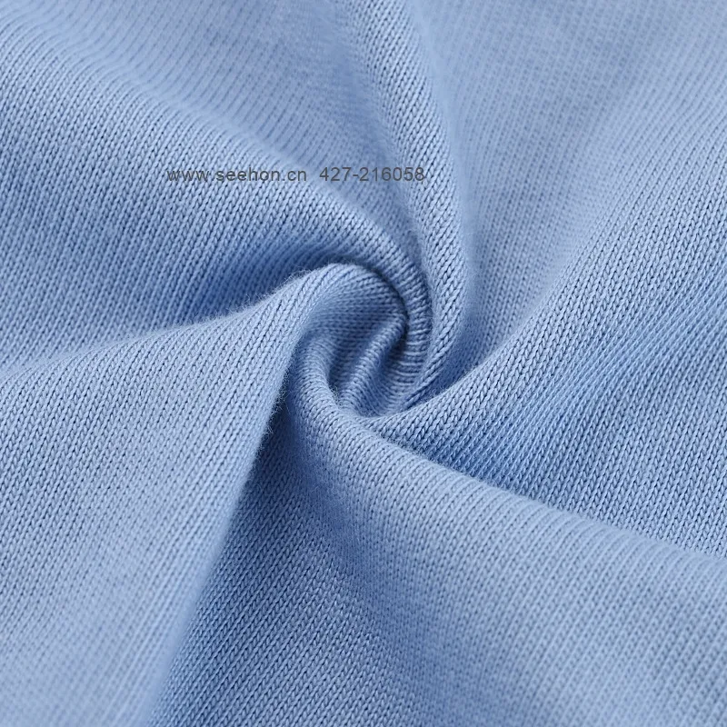 Tecido 430g/m2 Serene Sky Single Jersey Francês Terry Knit para Vestuário de Athleisure