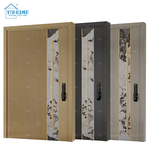 Foshan Yohome Custom Holztür für den Haupteingang mit einfachem Design Außentür und Rahmen Außen schwenkt ür
