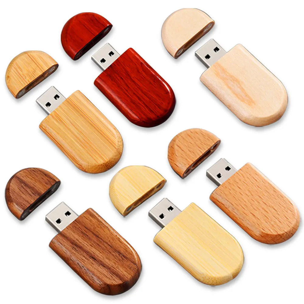 Gelişmiş pürüzsüz hissediyorum ile özel Oval ahşap USB Flash sürücü USB 2.0/3.0 128MB ila 512GB-1TB kapasitelerde mevcut