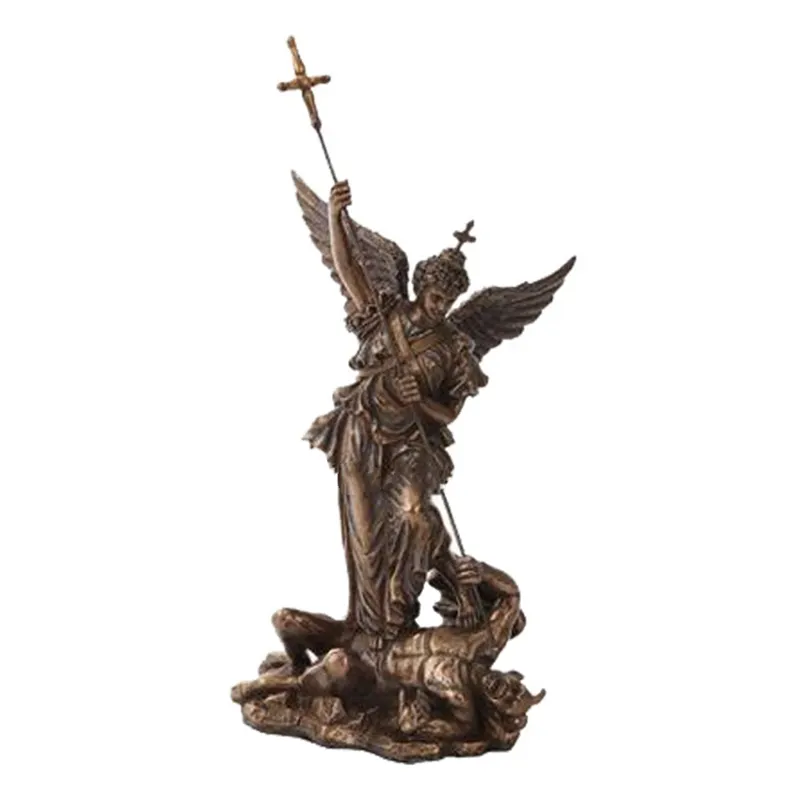 Antik yunan mitoloji rakam heykeli metal el sanatları archangel St.Michael bronz heykeli heykel