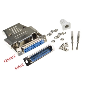 Conector macho hembra DB25 + carcasa metálica tipo soldadura conectores D-Sub adaptador de enchufe de 25 pines - Product Image 3
