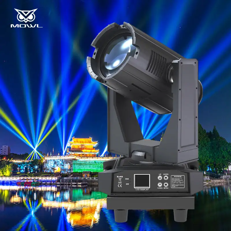 MOWL Buen Precio Impermeable Exterior IP65 380W DMX Impermeable Cielo Sharpy Super Beam 380 Luz de Cabeza Móvil