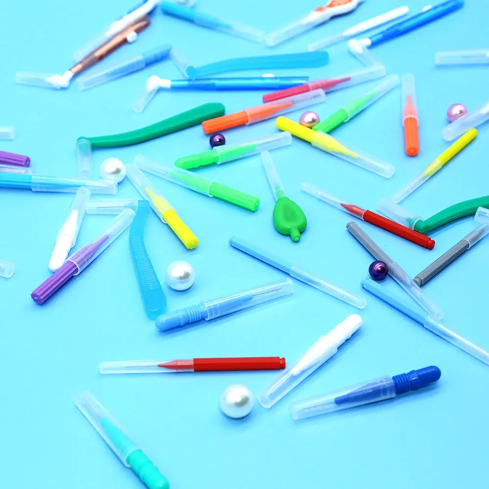 Escova fio dental fino biodegradável, limpador macio fio dental limpador de dentes