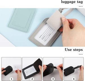 Thời Trang Mới Nhất Du Lịch Lưu Niệm Tùy Chỉnh Cá Nhân Sang Trọng Người Giữ Hộ Chiếu Và PU Hành Lý Tag Da Với Logo - Product Image 3