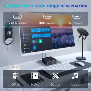 N95 N100 Mini Pc <strong>Built</strong>-in <strong>WiFi</strong> Compatible Win 11 Linux <strong>Desktop</strong> Home Office Game Dual Network Port Box Mini PC - Product Image 2