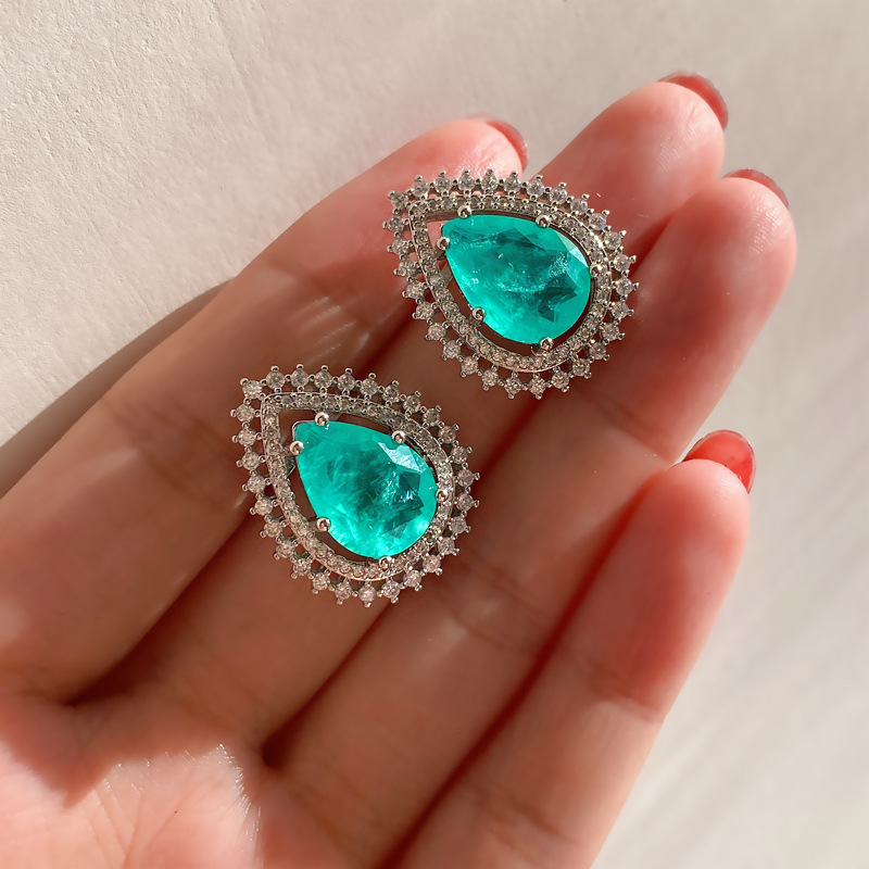 boucles d'oreilles vert lac