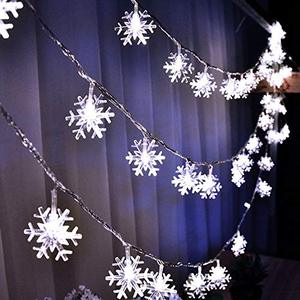 Creativo IP65 impermeable LED noche luz lámpara cadena copo de nieve forma exterior Navidad decoración clima frío Compatible - Product Image 3