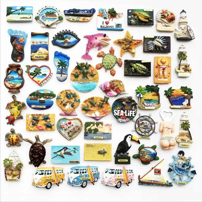 Custom 3D Resin tenerife souvenir magnets suvenir gift souvenir magnet maldives magnet fridge souvenir beach