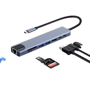 <strong>Usb</strong> Type c Hub 8 in 1 <strong>Usb</strong> Hub <strong>Multi</strong> <strong>Function</strong> Adapter for MacBook Pro and Type C Windows Laptops - Product Image 3