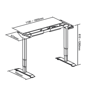 Koford电动可调立式电脑桌现代设计，带金属和面板木材简单新产品 - Product Image 6