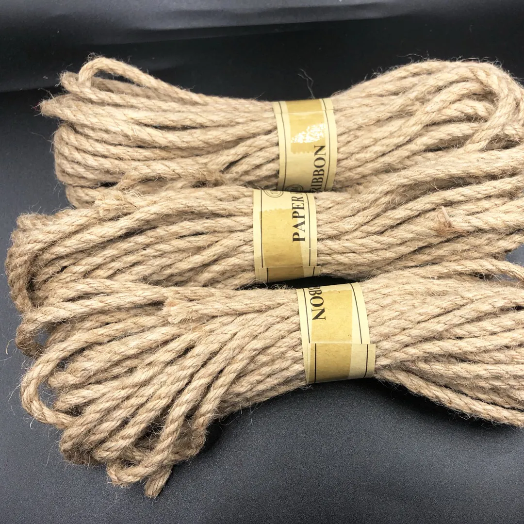 Продаваемая 5 мм Натуральная джутовая пеньковая верёвка украшение льняная веревка