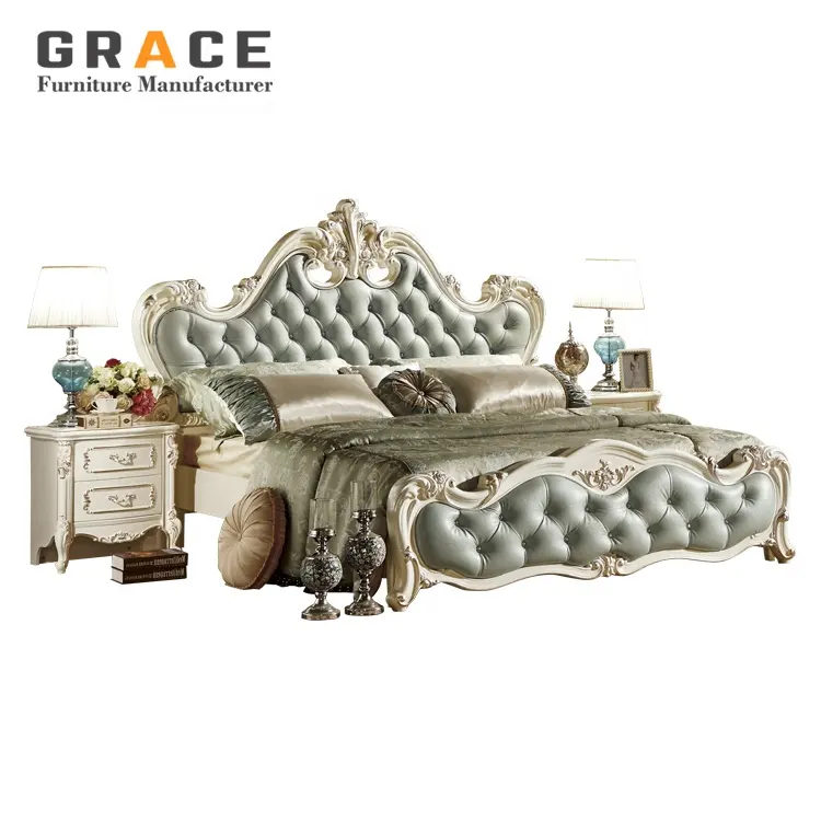 H8801W royal-Juego de camas para niñas, muebles italianos para dormitorio