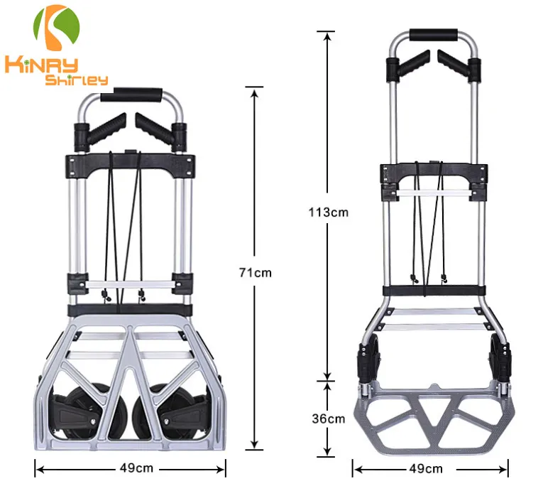 Chariot à bagages pliable et Portable à 2 roues, camion robuste, pour les voyages, les courses ou industriel