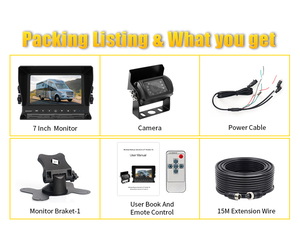 4ch Ahd <strong>Reverse</strong> Truck Night Vision Back Car Bus <strong>Reverse</strong> Camera Back up Parking <strong>System</strong> Kit with <strong>Lcd</strong> Split Ahd Monitor for Truck - Product Image 6