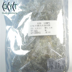แอลอีดีไดโอดสีเขียวสีแดงขั้วบวกทั่วไป F3หมอก LED แบบจุ่มสองสีขาว3มม. - Product Image 5