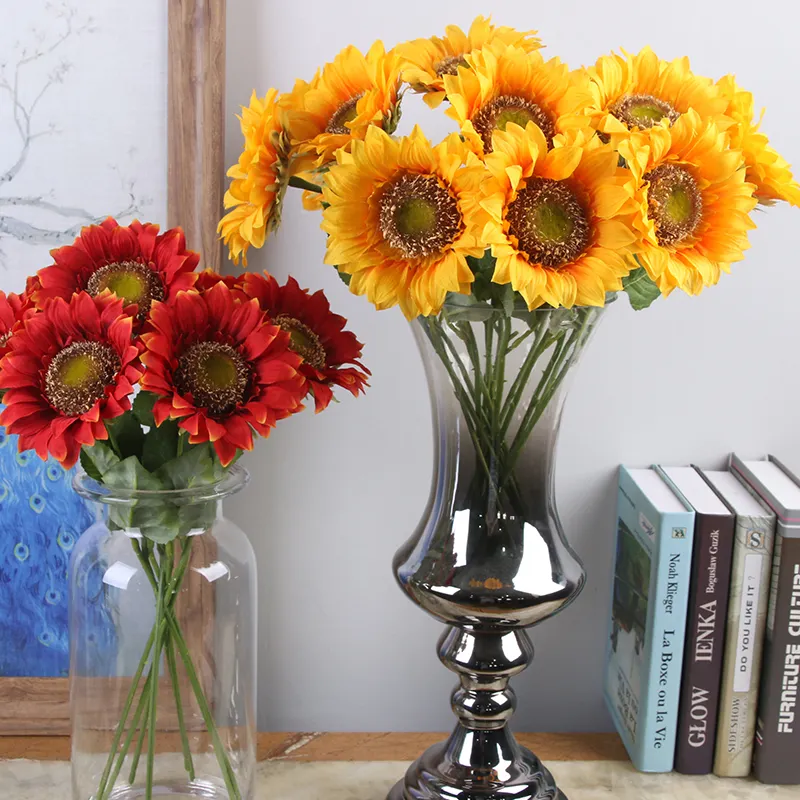 High Quality Real Touch Silk SunFlower For Home Wedding Decoration