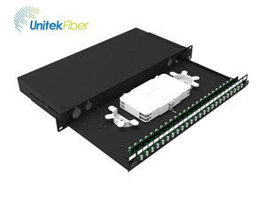 1U 19 inç raf monte sürgülü tip Fiber Terminal kutusu dubleks LC SC APC UPC 48 96 Port Fiber optik ara bağlantı paneli ODF dolabı - Product Image 3