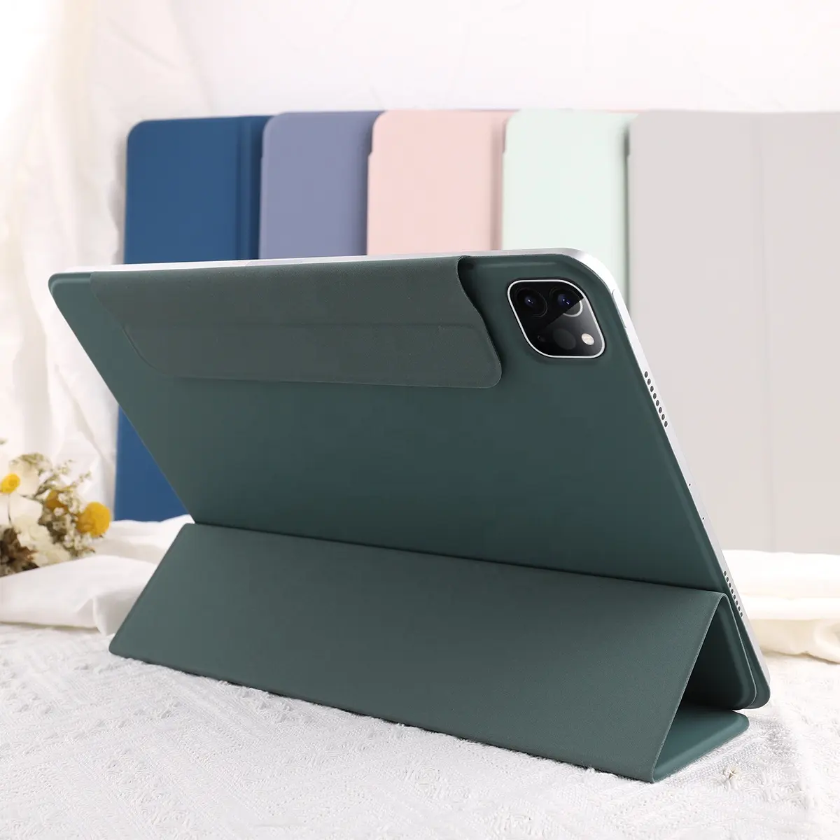 Casing tablet lipat tiga pintar magnetik, casing kulit untuk IPAD 10.9 Air4 Air 5 2020 2021 2022 untuk ipad pro 11