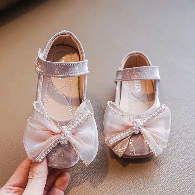 Sapatos nude infantis, sapatos bonitos de princesa, arco, para crianças, 2021