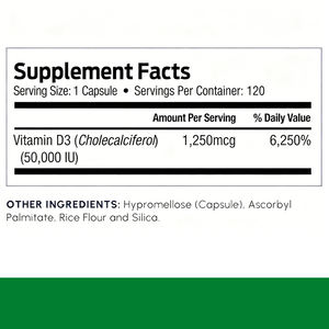 Высококачественные капсулы витамина D органические добавки халяльный Витамин D 3 50000Iu кальция витамин D3 капсулы - Product Image 2