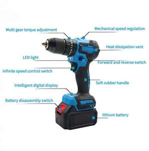 แบตเตอรี่ลิเธียม Li-ion 6ใน1กล่องพลาสติกไร้สายไร้แปรงถ่านชุดเครื่องมือคอมโบ - Product Image 2