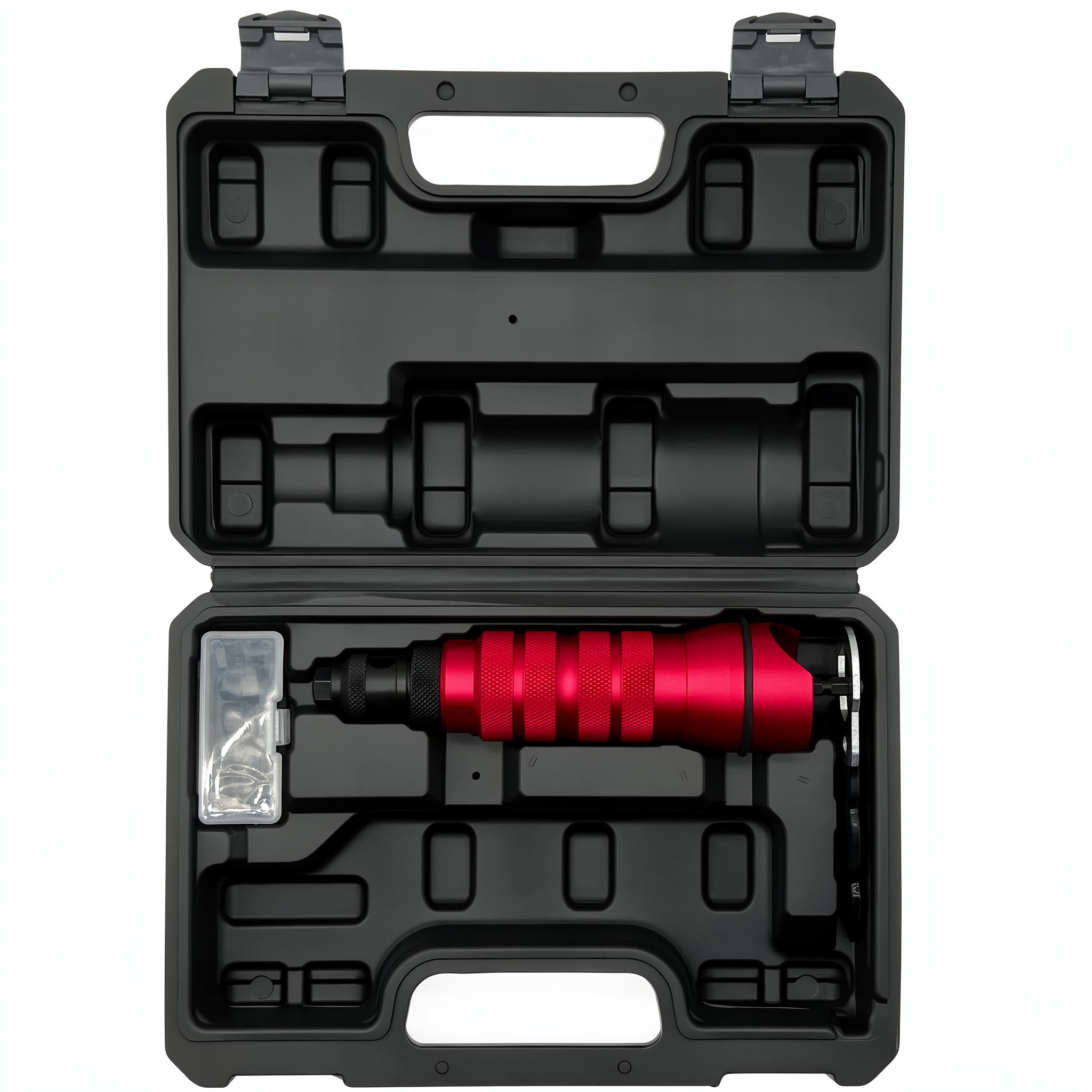 Adaptador para remachadora eléctrica, juego rojo de aleación de aluminio.