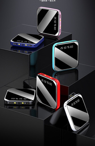 Zji mini carregador portátil qi, mini power bank, 10000mah, 2 saídas, usb, tipo c, com <span class=keywords><strong>display</strong></span> <span class=keywords><strong>digital</strong></span> e lanterna led