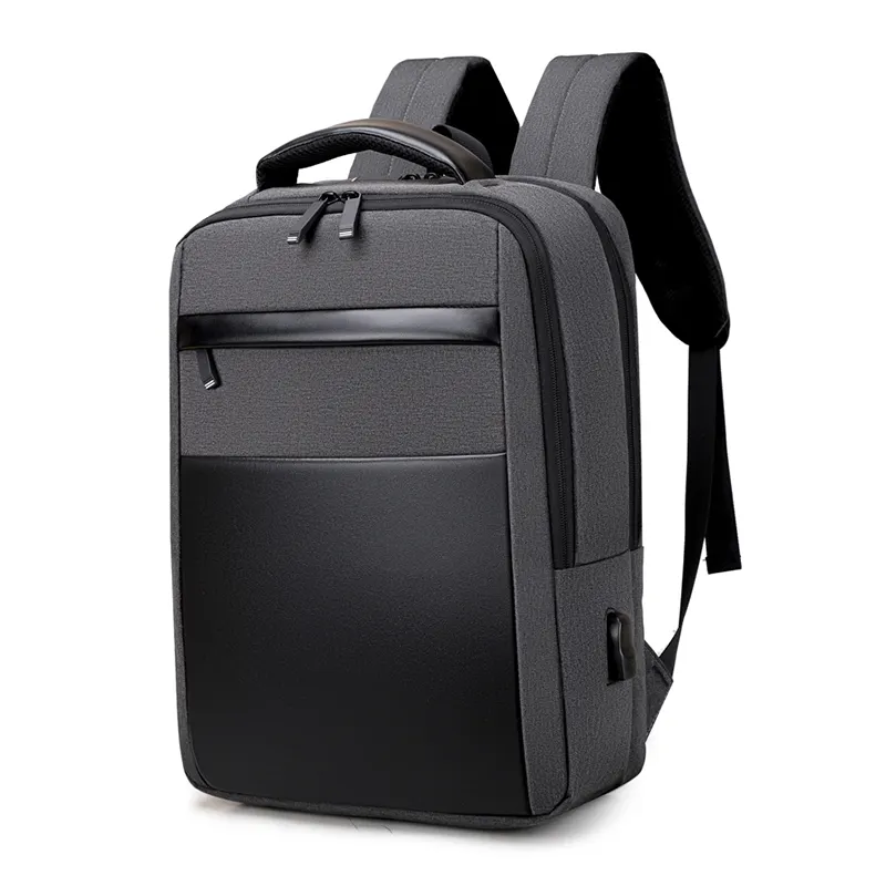 USB 충전 도난 방지 기능이있는 남녀공용 맞춤형 로고 대용량 옥스포드 패브릭 방수 비즈니스 여행 노트북 배낭