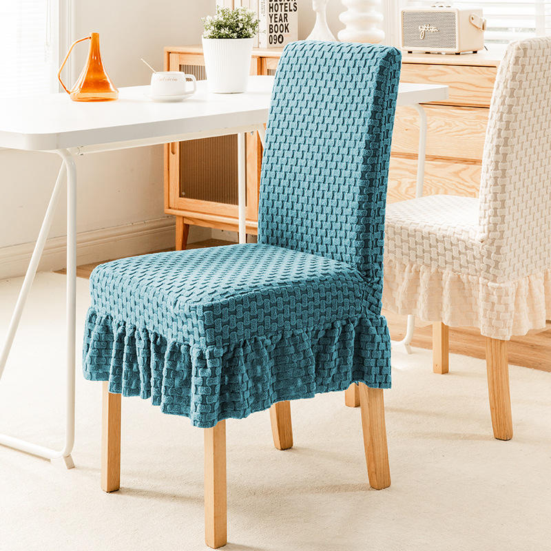 สีฟ้า - ผ้าคลุมเก้าอี้ทรงกระโปรง