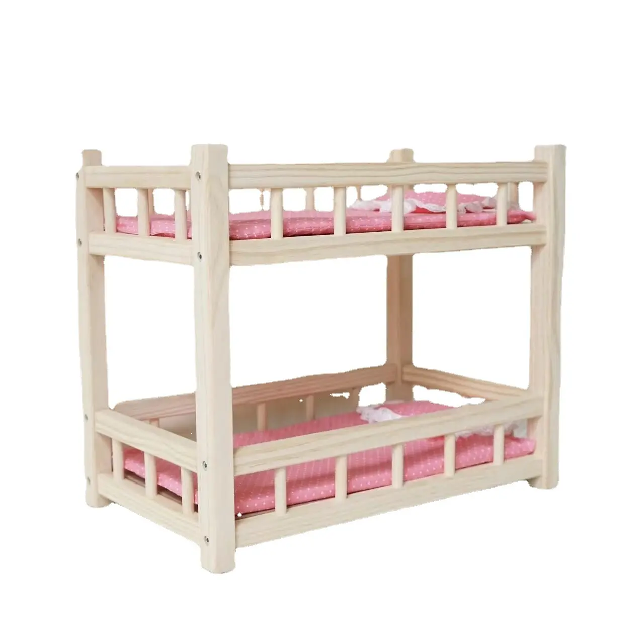 Sıcak satış mobilya oyuncak bebek yatağı prenses yatak rol oynayan ahşap bebek Shaker oyuncak seti kızlar için ev oyunu
