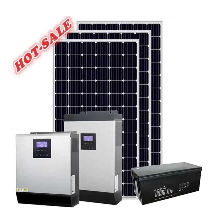 3KW Solar System Home Power with Hybrid Inverter Off Grid Solar Energy System Complete Solar Panel Kit