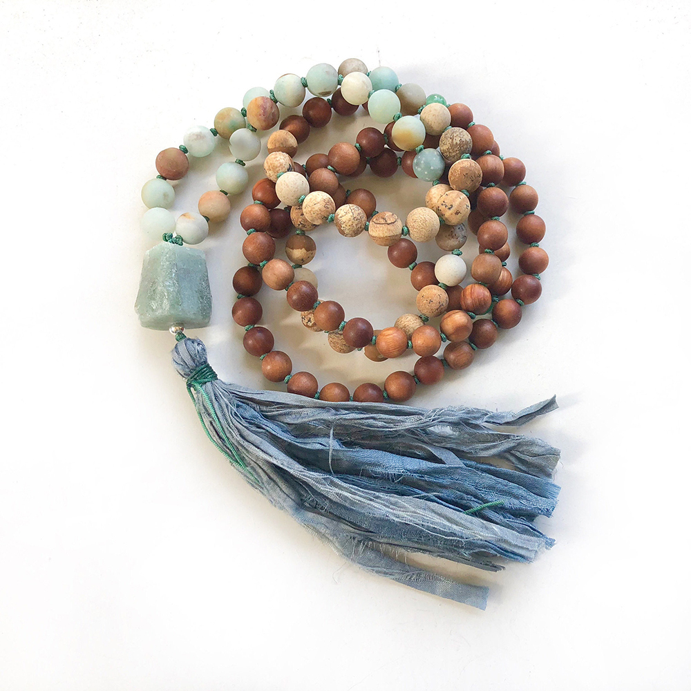 Amazonite/diaspro dipinto/legno