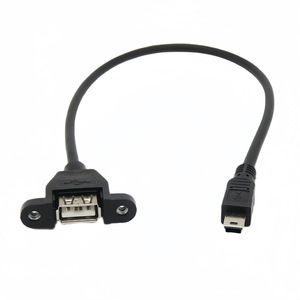 2025新款0.5米迷你USB至a型母打印机延长线USB 2.0连接器聚氯乙烯数据usb-a带螺钉电缆