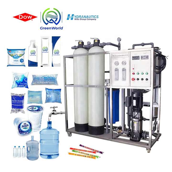 Ozone Purifier Generator + Liquid Packing Machine Inverse Osmose Water Purification Machine De Pure Water Production Line System