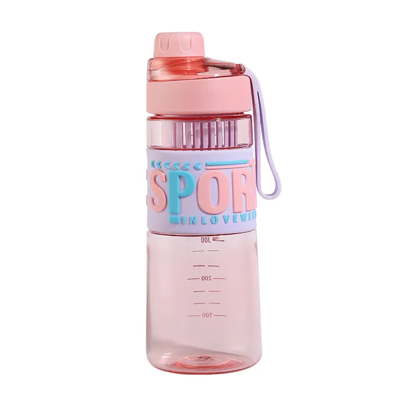 STARLII 2024 nueva botella de agua de plástico para niñas al aire libre portátil deporte botella de agua de plástico con red de filtro