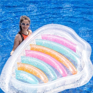 Надувной надувной матрас с изображением фламинго, с блестками - Product Image 1