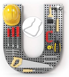Wandmontage Garage Werkzeug-Organisator Edelstahl-Vorführregale silberne Farbe Doppelschleife Zange Pegboard-Häcke