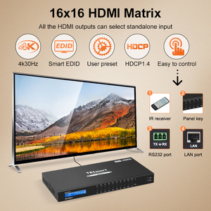 TESmart <strong>hdmi</strong> <strong>matrix</strong> Switch 8x8 16x16 Video <strong>Switcher</strong> with IR Remote RS232 and Lan Port Control Av <strong>matrix</strong> Video <strong>Switcher</strong> - Product Image 2