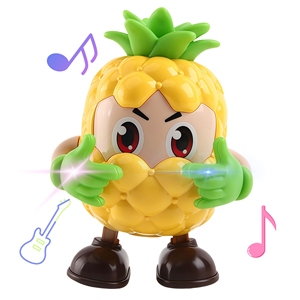 スマートスピークダンシングフルーツロボット玩具-歌と音声録音パイナップルアップル、子供向けインタラクティブ教育玩具 - Product Image 1