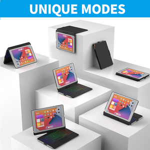 Funda para teclado para iPad 10,2 de 2021 pulgadas 9, 8 y 7. ª generación, Air 3, Pro 10,5 en retroiluminación de 7 colores, portalápices giratorio - Product Image 5