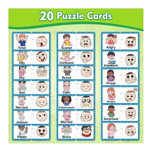 感情と感情パズルカード感情チャート子供のためのおもちゃ社会的感情学習活動言語療法ゲーム