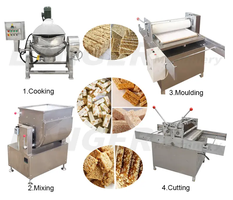 Máquina Industrial de acero inoxidable para hacer barritas de cereales y proteínas, turrón praliné, cacahuete, cortador de dulces