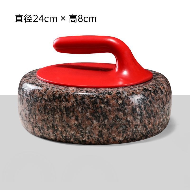 Red Stone Curling Stone with Red Handle 24*8cm
