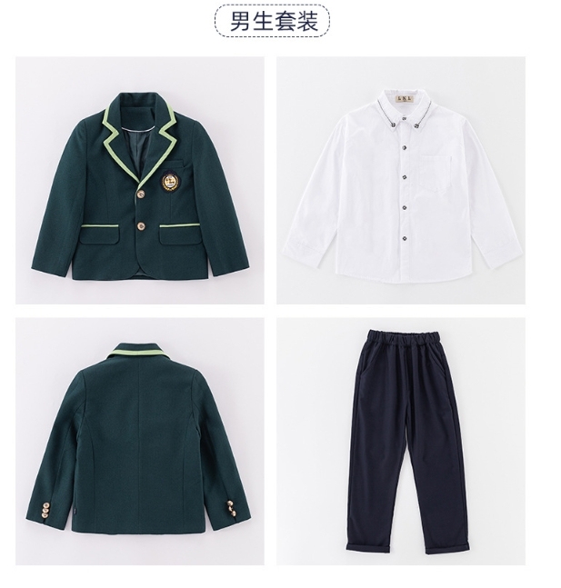 Conjunto de 3 piezas para niño, color verde.