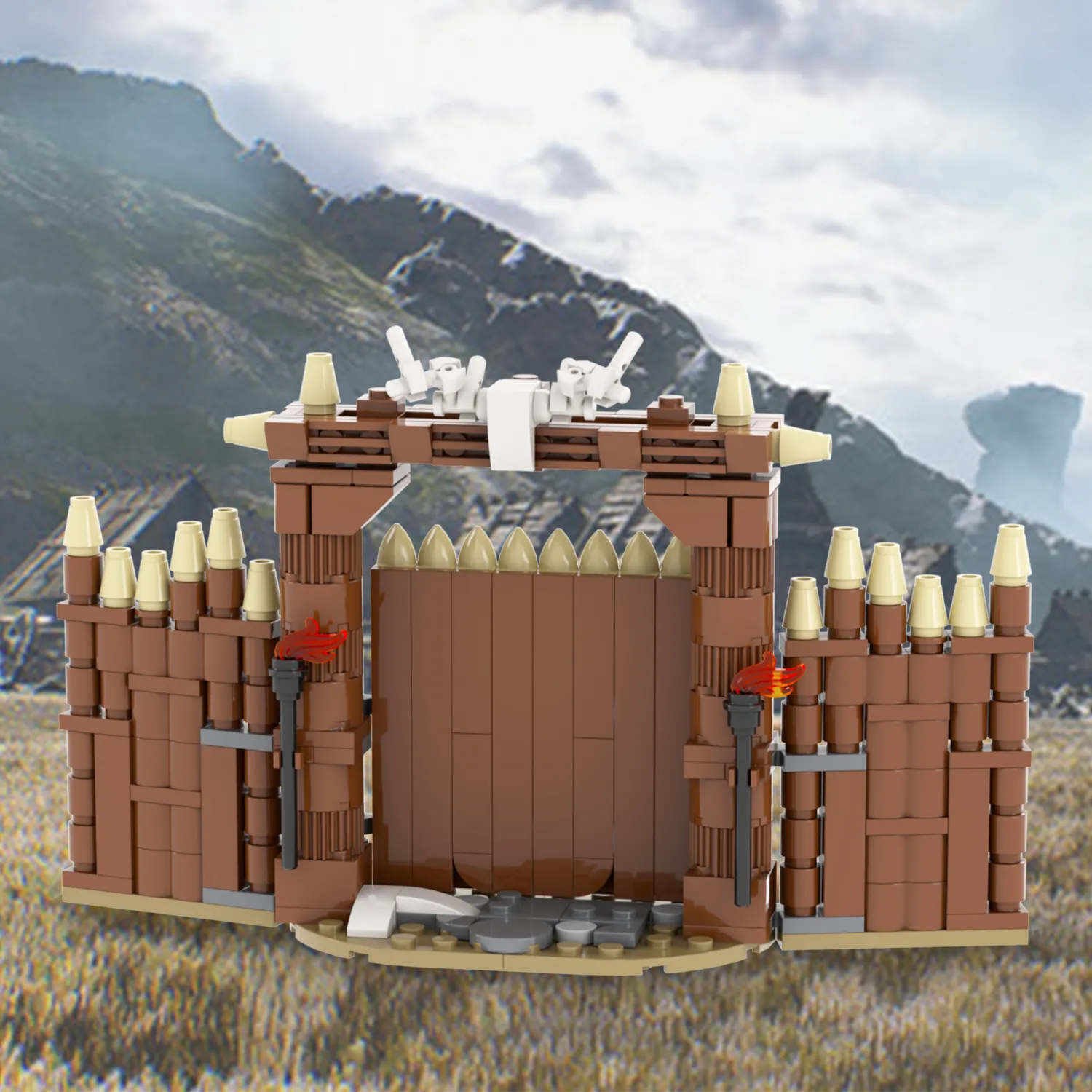 MOC5047 Viking Gate 226Pcs Bricks Military Series Mittelalter liche Kriege Waffen zubehör Bildungs bausteine Spielzeug für Kinder
