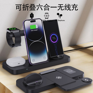 Six-in-One折りたたみ式ワイヤレス充電器Apple for Samsung for Huawei携帯電話用15W出力パワーUSB入力インターフェース - Product Image 5