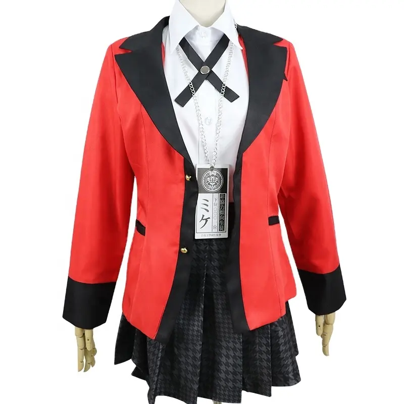 Conjunto completo de Cosplay de Kakegurui, Cosplay de Anime, Jabami, Yumeko, uniforme escolar