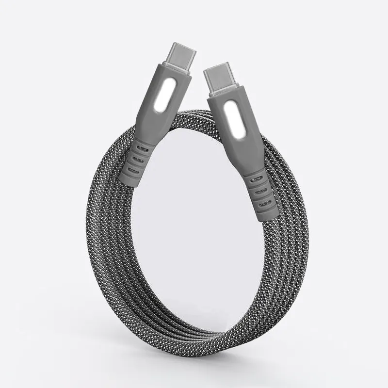 Factory Price 60W Magnetic Charging Cable Type C-C Self Winding Prevents Knotting Data Transfer Cord