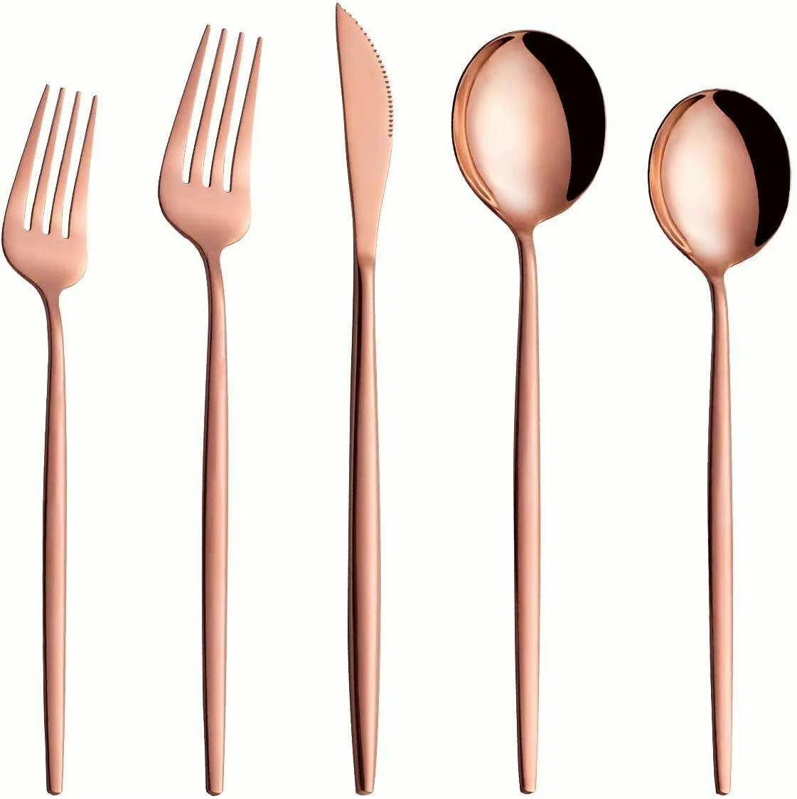 Or rose mat 5 pièces/ensemble